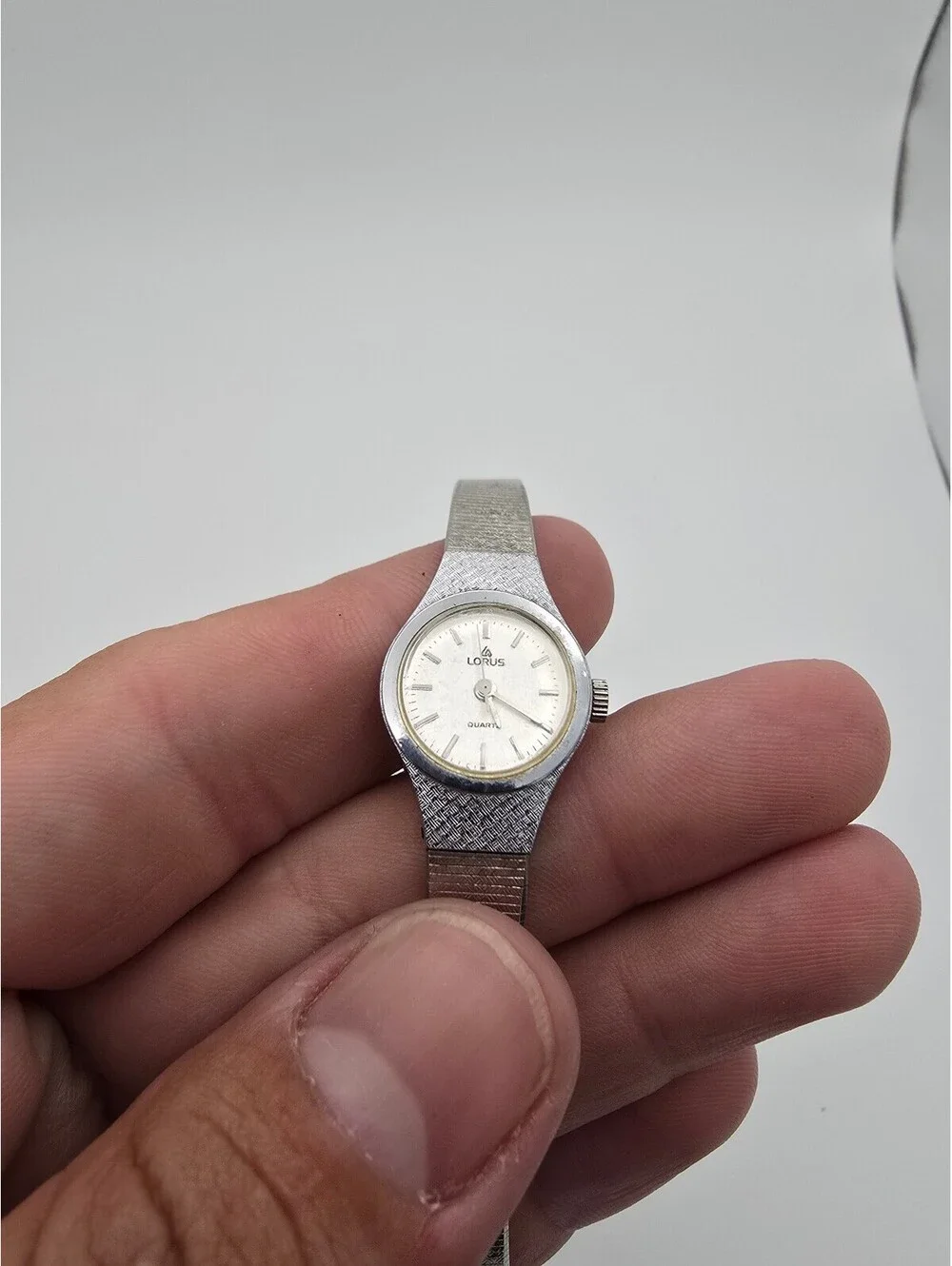 Lorus Women’s Quartz Analog Dress Watch White Dial Silver Metal Bracelet